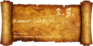 Kammer Zalán névjegykártya